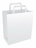 Blank white paper bag with handles