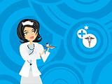  blue circle background with nurse