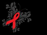 butterfly shape with hiv ribbon illustration