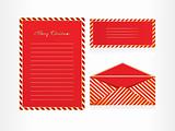 xmas envelope and letter head in red