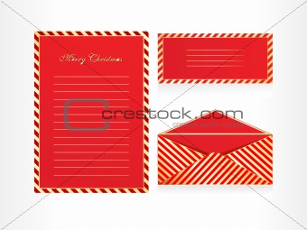 xmas envelope and letter head in red