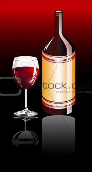 Wine Glass and bottle