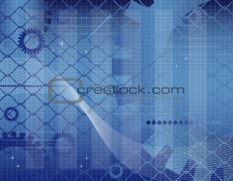 Futuristic background with various shapes