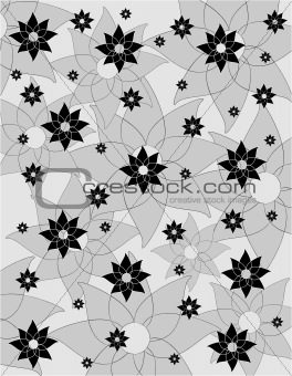 Texture with white and black flowers