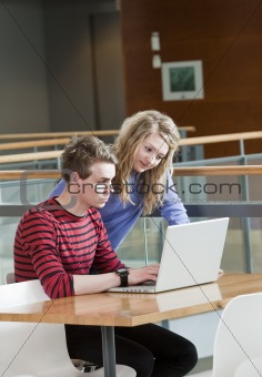 Couple by the computer
