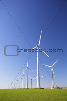 Windmills in Holland producing clean energy to help against global warming