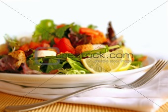 Healthy Delicious Salad on a Plate With High Depth of Field