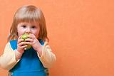 Girl eating apple