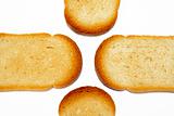 Slices of toasted  bread background