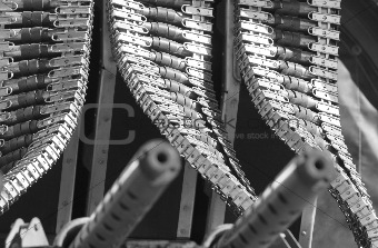WWII Ammunition and Machine Gun B&W