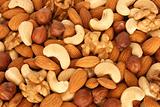 Assorted nuts close up