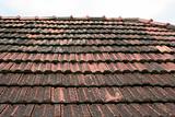 old roof coated by rooftiles