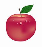Red Apple with Waterdrops