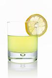 Fresh lemon juice with a slice