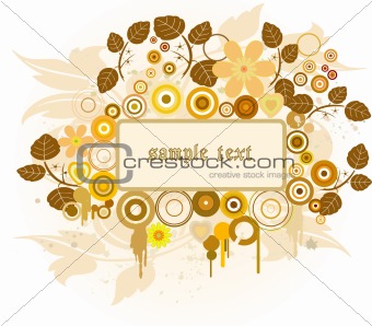 loral Background  with frame - vector