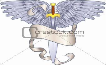 winged sword heraldic element