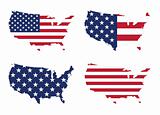America / United States Flag And Map