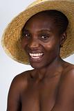 african girl with hat