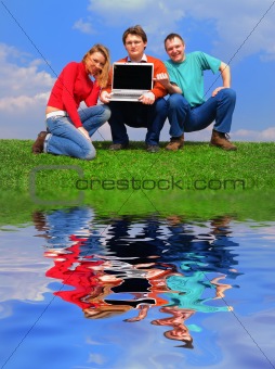 Group of people with notebook