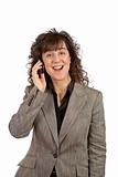 Smiling business woman talking with phone