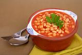 Beans on tomato