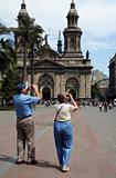 Couple of tourists in Santiago, Chile