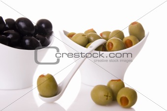 Green and Black Olives