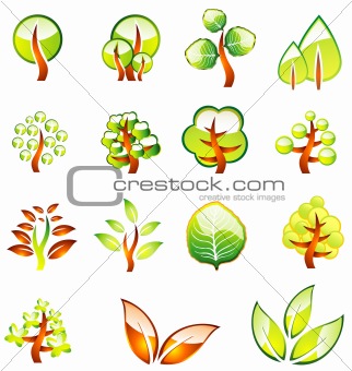 Environment Trees Glossy Icons