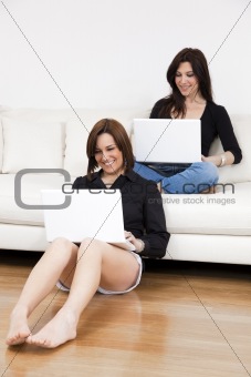 friends using laptops