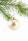 Gold Satin Ball Christmas Ornament