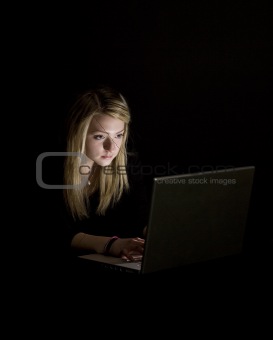 Girl in front of a computer