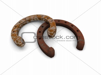 rusty horse shoes