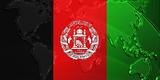 Flag of Afghanistan metallic map