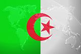 Flag of Algeria metallic map