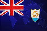 Flag of Anguilla metallic map