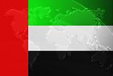 United Arab Emirates flag metallic map