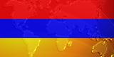 Armenia flag metallic map