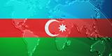 Flag of Azerbaijan metallic map
