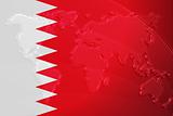 Flag of Bahrain metallic map