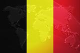 Belgium flag metallic map