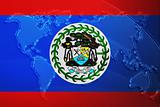 Flag of Belize metallic map