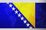 Flag of Bosnia Hertzigovina metallic map