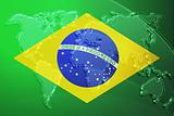 Flag of Brazil metallic map