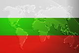 Bulgaria flag metallic map