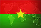 Burkina Faso flag metallic map
