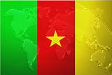 Flag of Cameroon metallic map