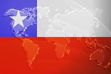Chile flag metallic map