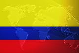 Flag of Colombia metallic map