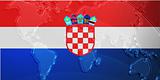 Flag of Croatia metallic map