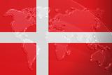 Flag of Denmark metallic map
